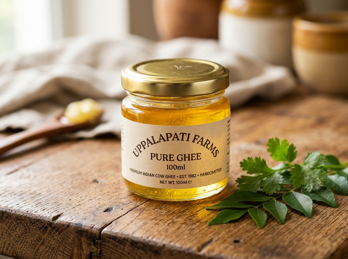 Uppalapati Farms half litre ghee jar