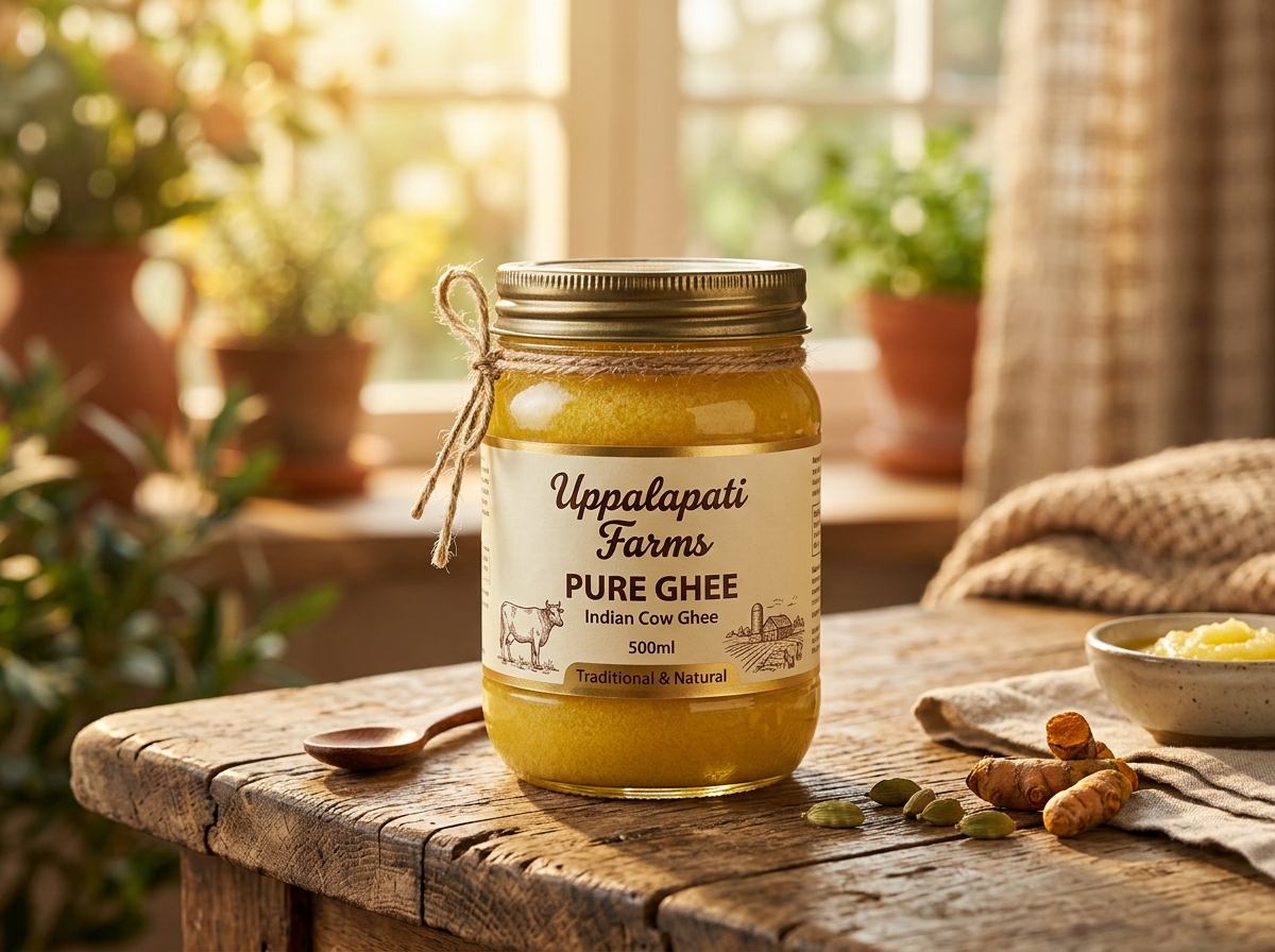 Uppalapati Farms one litre ghee jar